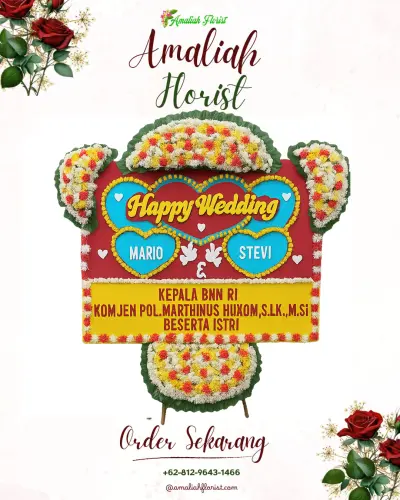 Karangan Papan Bunga Pernikahan di Kendawa